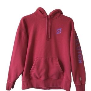 Peloton Womens Fuchsia Long Sleeve Drawstring Fleece Pullover Hoodie Size Small